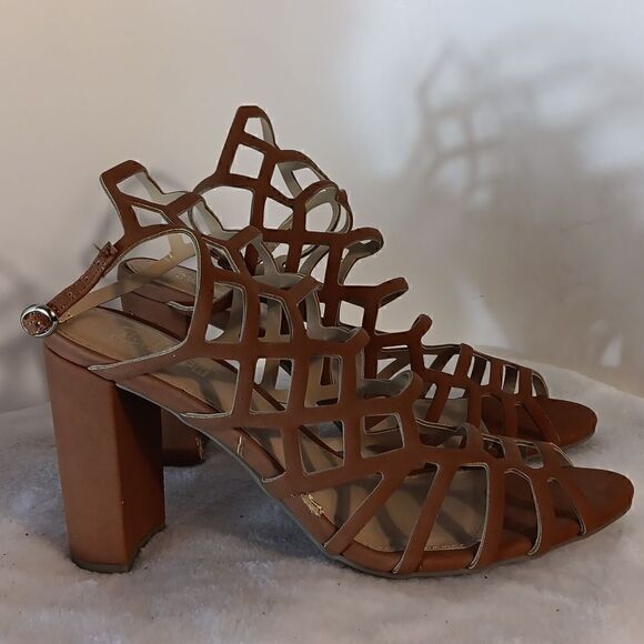 Brash Tan Strappy Sandals - Picture 1 of 8